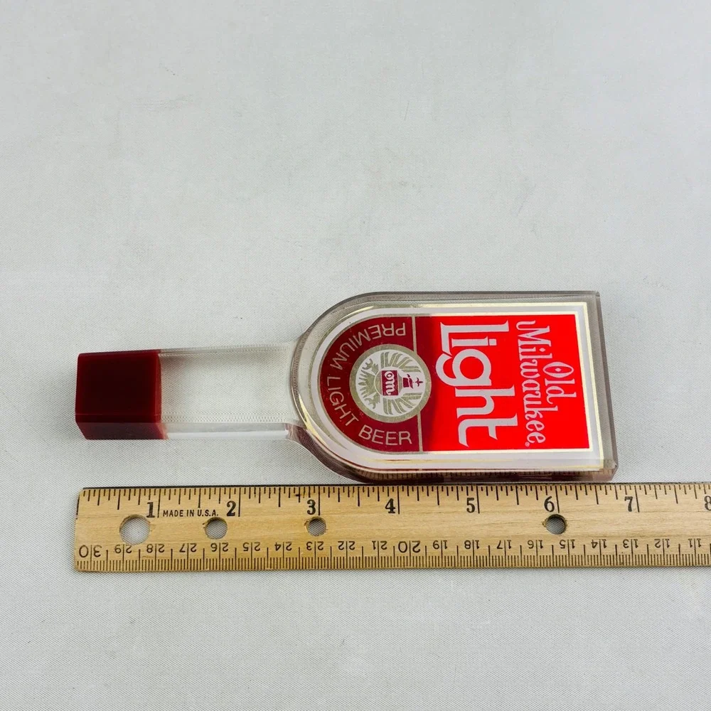 Vintage Old Milwaukee Light‎ Beer Tap Handle Lucite Acrylic 6